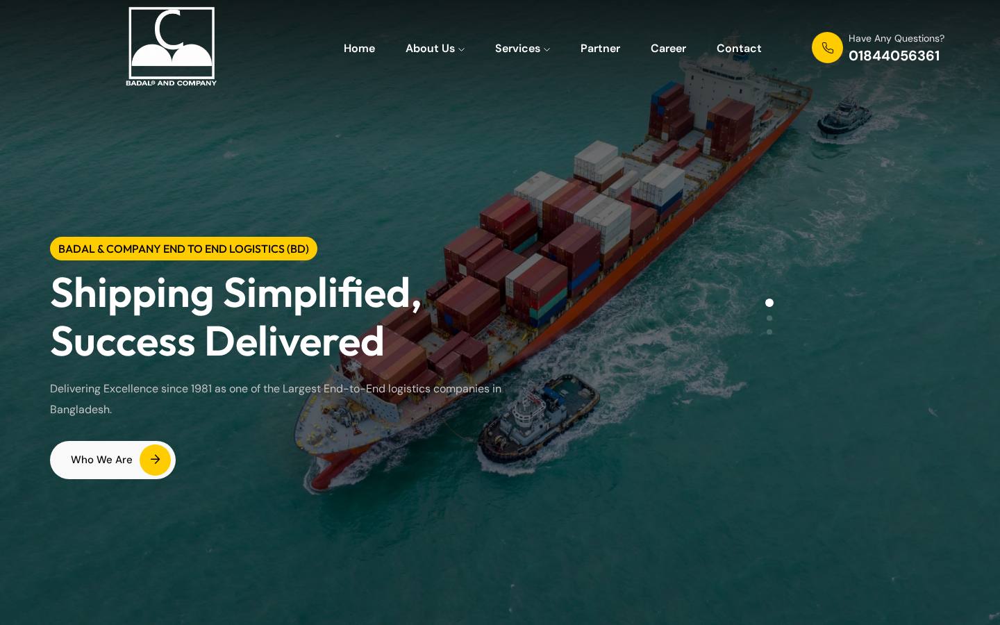 Badal & Company End to End Logistics (BD) website preview
