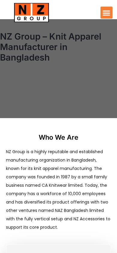 NAZ Bangladesh Limited (NZ Group) website on mobile