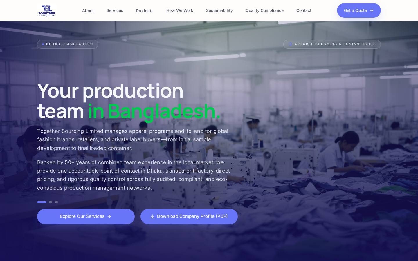 Together Sourcing Limited website designed by ExabytesBD